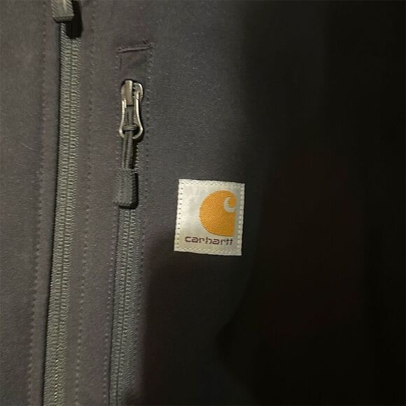 Carhartt Men's Black Softshell Jacket L Rain Defender Full Zip Casual - Picture 4 of 7